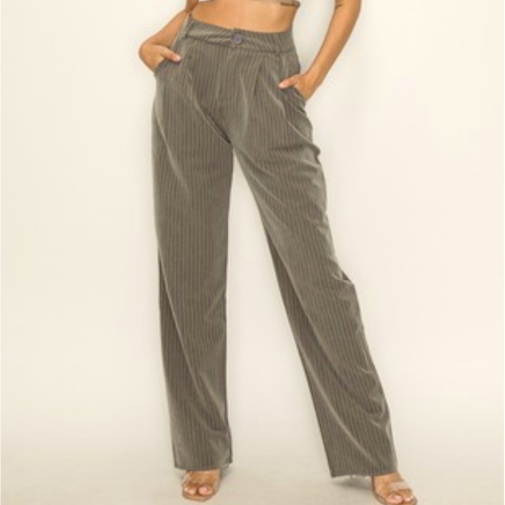 Gray Pinstripe Women's Pants